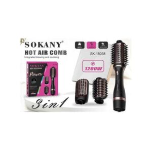Sokany ( Sk-15038 ) فرشاة شعر سوكاني 3 في 1 فرد و تصفيف و تجعيد 1200 وات