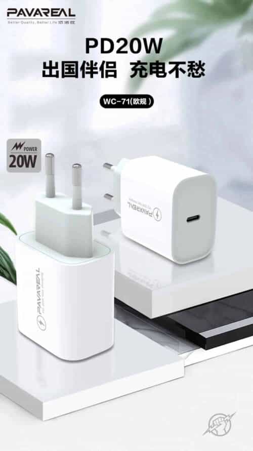 Avareal pd20w ui quick charger usb c power adapter charger eu plug qc4 0 20w smart
