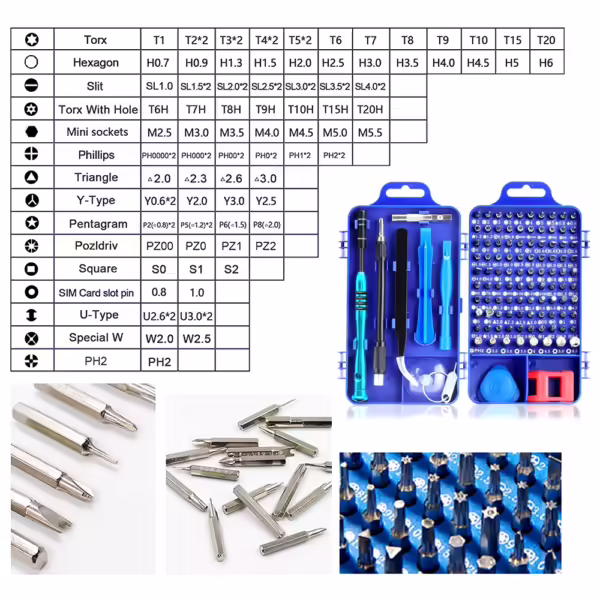 110 in 1 precision screwdriver set magnetic electronics repair tool kit for iphone android computer watch
