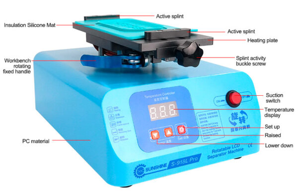 Separadora lcd rotatoria ss 918l pro ate 85″ sunshine griffin loja 6