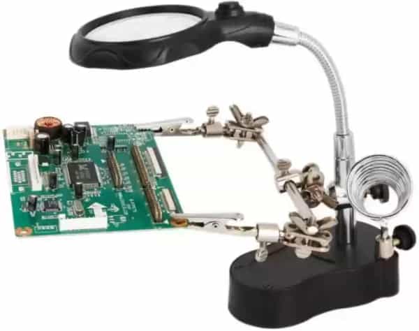 Led magnifying soldering iron stand mg 16129 helping hand clip original imaevhf5ezbzs9xr