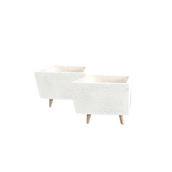 Imported white rectangular planters