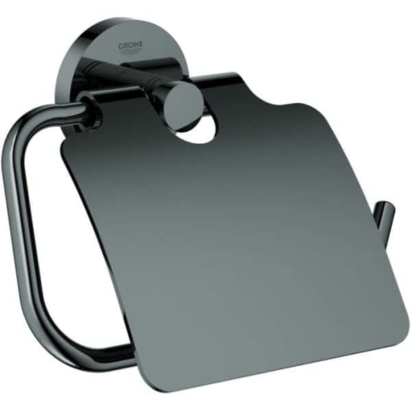 Grohe essentials wc holder 40367a01 hard graphite, with cover, concealed fastening