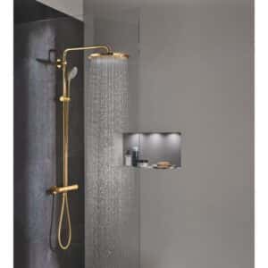 Grohe euphoria xxl 310 shower system 26075gl0 with safety mixer for wall mounting