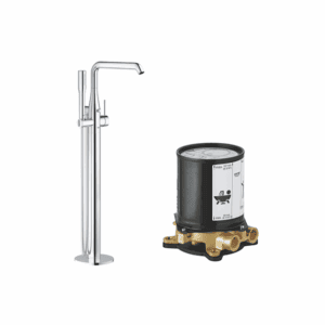 Mahgoub floor standing bath shower mixer grohe essence with the body and shower hand set chrome 25248001 45984001